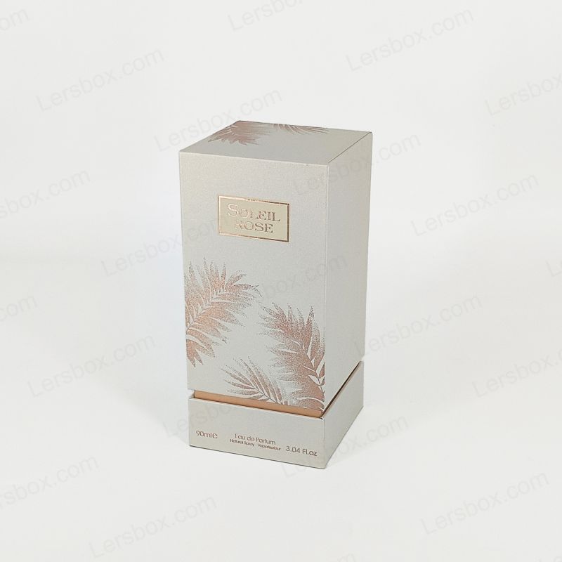 Box regalo per profumi artigianali con marchio in lamina d'oro e cuscino Eva in schiuma HP003