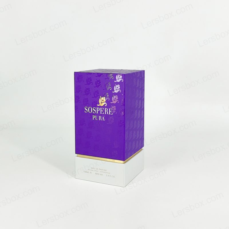 Scatola di profumo rigida premium con logo in foglio d'oro e vassoio EVA fatto a mano HP006