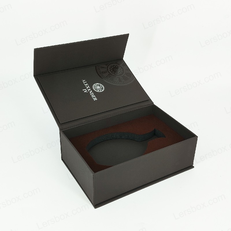 Box per profumi con foglio dorato con coperchio rigido e inserto EVA per una lussuosa presentazione HP021