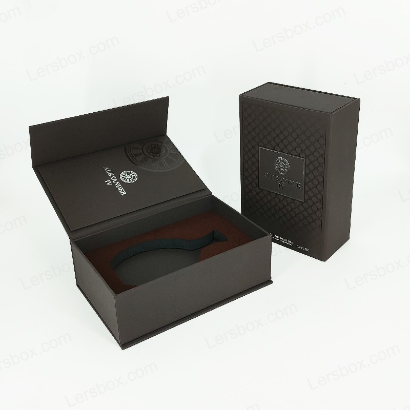 Box per profumi con foglio dorato con coperchio rigido e inserto EVA per una lussuosa presentazione HP021