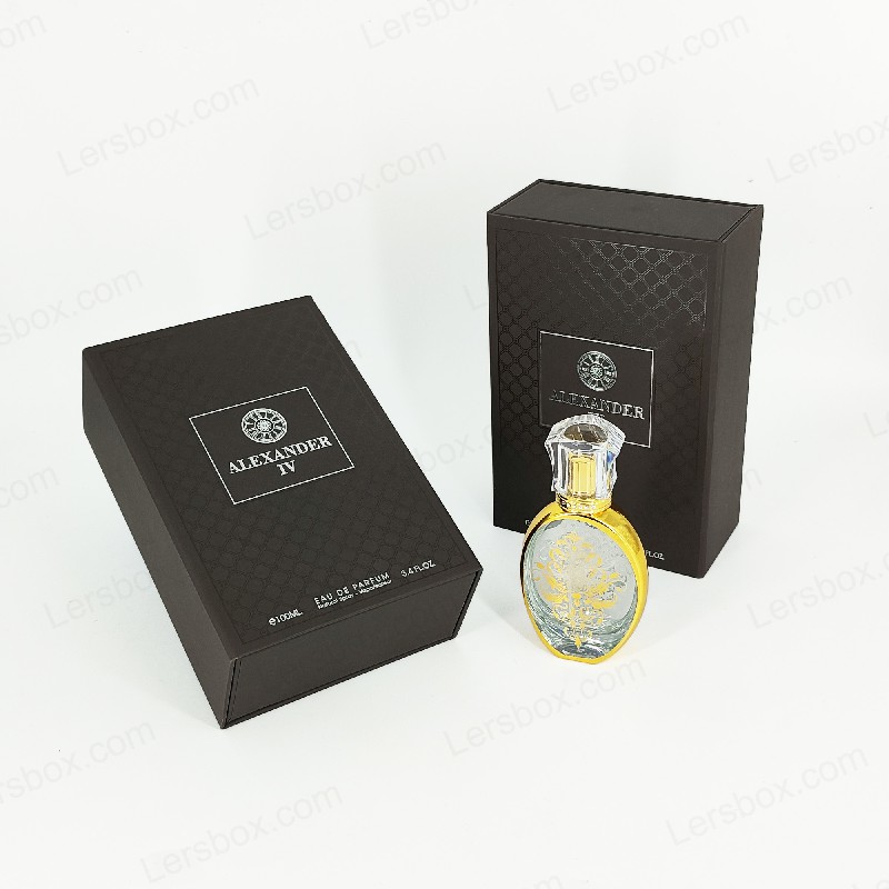 Box per profumi con foglio dorato con coperchio rigido e inserto EVA per una lussuosa presentazione HP021