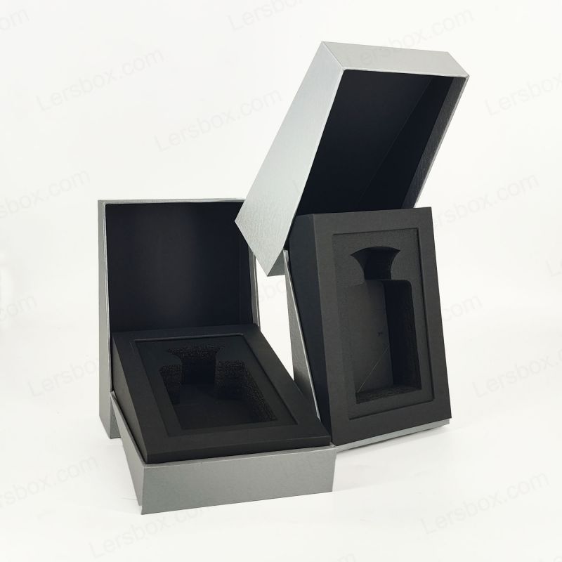 Scatola di profumi in foglio d'oro di lusso con vassoio in schiuma EVA e elegante base di coperchio HP025