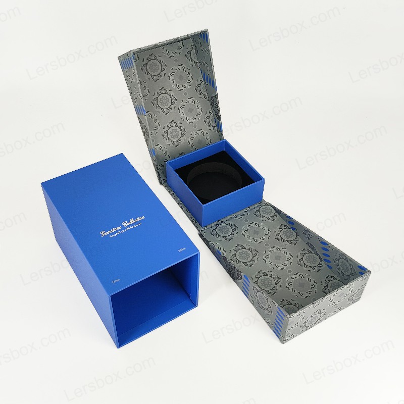 Box per profumi in foglio d'oro premium con vassoio in schiuma EVA e coperchio robusto e design di base HP029