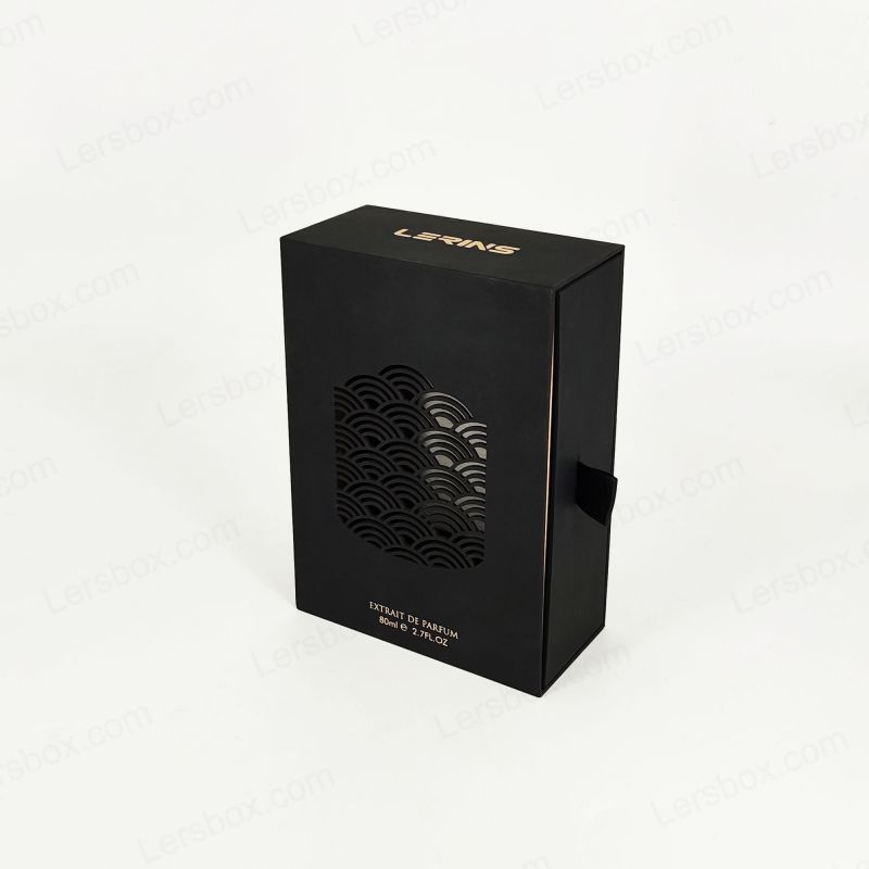 Box di profumo premium con foglio dorato personalizzato, vassoio EVA e coperchio rigido per protezione HP033