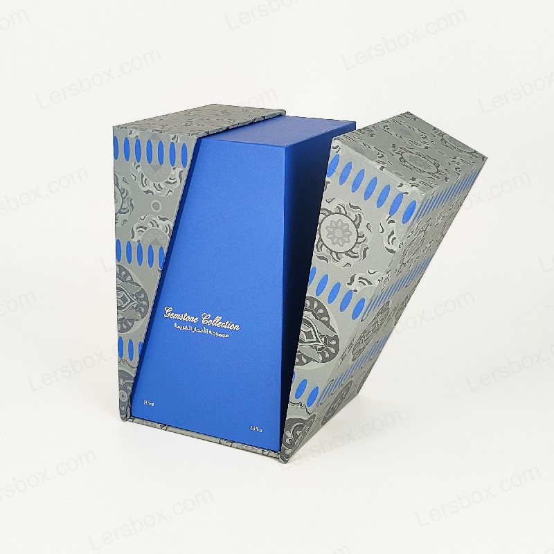 Box per profumi in foglio d'oro premium con vassoio in schiuma EVA e coperchio robusto e design di base HP029