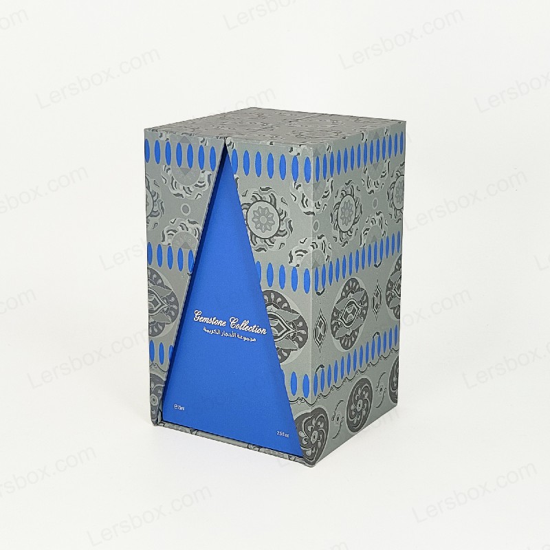 Box per profumi in foglio d'oro premium con vassoio in schiuma EVA e coperchio robusto e design di base HP029