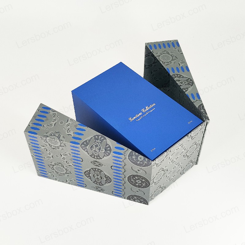 Box per profumi in foglio d'oro premium con vassoio in schiuma EVA e coperchio robusto e design di base HP029