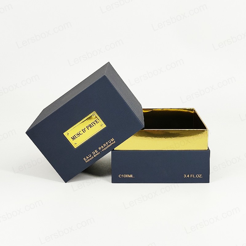 Packaging di profumi in foglio d'oro di lusso con struttura rigida artigianale e inserto per vassoio EVA HP030