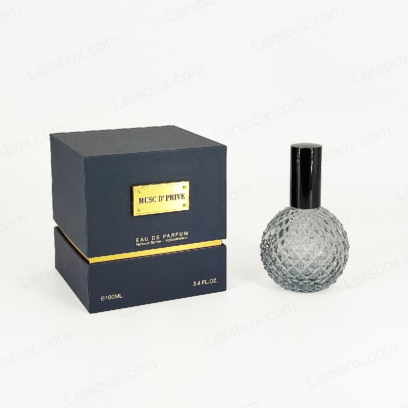 Packaging di profumi in foglio d'oro di lusso con struttura rigida artigianale e inserto per vassoio EVA HP030