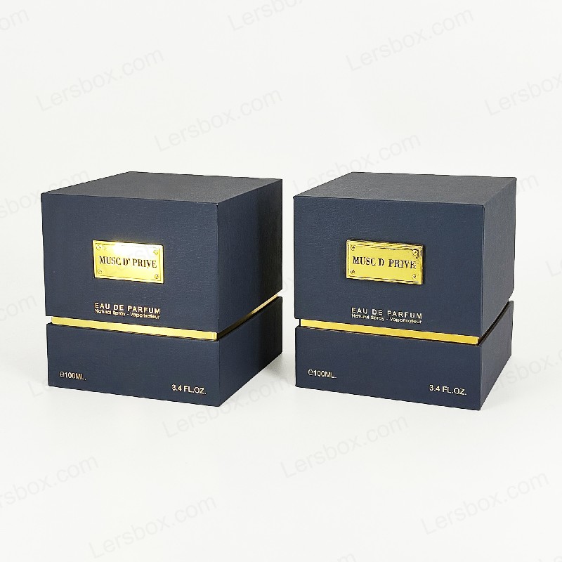 Packaging di profumi in foglio d'oro di lusso con struttura rigida artigianale e inserto per vassoio EVA HP030