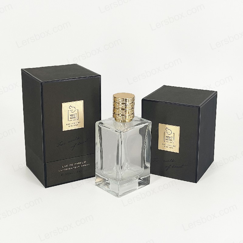 Box per profumi in foglio d'oro con coperchio rigido, base e vassoio di schiuma Eva per display lussuoso HP034
